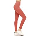 Leggings Depot Women's High Waisted No-Roll Leggings, 3" Waistband