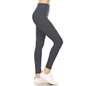 Leggings Depot Women's High Waisted No-Roll Leggings, 3" Waistband