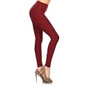 Leggings Depot Women's High Waisted No-Roll Leggings, 3" Waistband