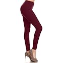 Leggings Depot Women's High Waisted No-Roll Leggings, 1" Waistband