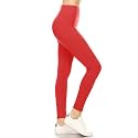 Leggings Depot Women's High Waisted No-Roll Leggings, 3" Waistband
