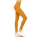 Leggings Depot Women's High Waisted No-Roll Leggings, 3" Waistband