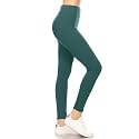 Leggings Depot Women's High Waisted No-Roll Leggings, 3" Waistband