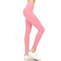 Leggings Depot Women's High Waisted No-Roll Leggings, 3" Waistband
