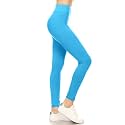 Leggings Depot Women's High Waisted No-Roll Leggings, 3" Waistband