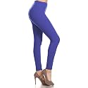 Leggings Depot Women's High Waisted No-Roll Leggings, 1" Waistband