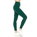 Leggings Depot Women's High Waisted No-Roll Leggings, 3" Waistband