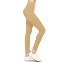 Leggings Depot Women's High Waisted No-Roll Leggings, 3" Waistband