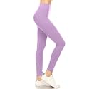 Leggings Depot Women's High Waisted No-Roll Leggings, 3" Waistband