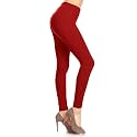 Leggings Depot Women's High Waisted No-Roll Leggings, 1" Waistband