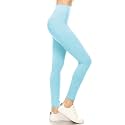 Leggings Depot Women's High Waisted No-Roll Leggings, 3" Waistband