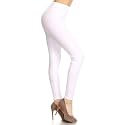 Leggings Depot Women's High Waisted No-Roll Leggings, 1" Waistband