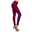 Leggings Depot Women's High Waisted No-Roll Leggings, 1" Waistband