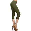 Leggings Depot Women's High Waisted No-Roll Leggings, 1" Waistband