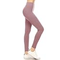 Leggings Depot Women's High Waisted No-Roll Leggings, 3" Waistband