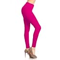 Leggings Depot Women's High Waisted No-Roll Leggings, 1" Waistband