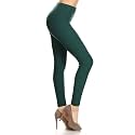 Leggings Depot Women's High Waisted No-Roll Leggings, 1" Waistband