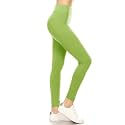 Leggings Depot Women's High Waisted No-Roll Leggings, 3" Waistband