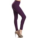 Leggings Depot Women's High Waisted No-Roll Leggings, 1" Waistband