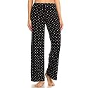 Leggings Depot Women's Wide Leg Drawstring Pajama Pants for Lounge, Sleep