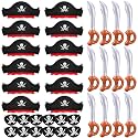 Legigo 36Pcs Pirate Party Accessories for Kids 12 Hats 12 Patches 12 Swords
