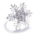 Legigo 6 Pcs Christmas Napkin Rings- Sliver Diamond Snowflake Napkin Holder Rings Dinner Tables Rings for Xmas Winter Holiday Place Setting, Dinner Parties, Weddings, Family Gatherings