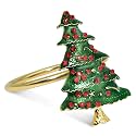 Legigo Set of 6 Christmas Tree Napkin Rings for Dinning Table Setting - Metal Napkin Holder Rings for Xmas Dinner Holiday Party, Wedding Receptions Dinning Table Setting
