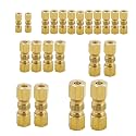Brass Compression Union Fitting Set: 1/4" (2), 5/16" (10), 3/8" (4), 1/2" (2), 5/8" (2), 3/4" (2) Fittings