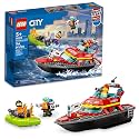 LEGO City Fire Rescue Boat Building Set - Floatable Boat Toy for Boys &amp; Girls, Ages 5+ - Kids Pretend Play Toy for Preschool - Gift for Birthdays - 60373