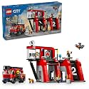 LEGO City Fire Station with Fire Truck Toy - Kids Toy Building Sets with 2 Fire Truck Attachments - Gifts for Boys &amp; Girls Ages 6+ - Pretend Play Set with 5 Minifigures - 60414