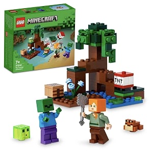 lego minecraft the swamp adventure 21240 building toy set 65 pieces multi color