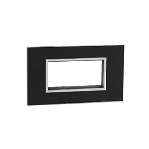 legrand arteor cover plate with frame - 4 module mirror black pack of 1