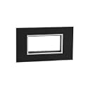 Legrand Arteor Cover Plate with Frame - 4 Module (Mirror Black, Pack of 1)