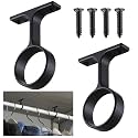 LEIFIDE 2 Pcs 1 5/16 Inch Round Closet Rod Support Bracket, Black
