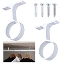 LEIFIDE 2 Pcs 1 5/16 Inch Round Closet Rod Support Bracket, White