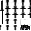 LEIFIDE 200 Pcs 3/16" X 3/4" Trifold Rivets Assortment, Black