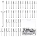 LEIFIDE 200 Pcs 3/16" X 1/2" Trifold Rivets Assortment, Silver