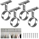 LEIFIDE 4 Pcs 1 5/16 Inch Round Closet Rod Support Bracket,Polished Chrome