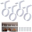 LEIFIDE 4 Pcs 1 5/16 Inch Round Closet Rod Support Bracket,White