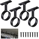 LEIFIDE 4 Pcs 1 5/16 Inch Round Closet Rod Support Bracket, Black