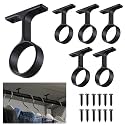 LEIFIDE 6 Pcs 1 5/16 Inch Round Closet Rod Support Bracket,Black