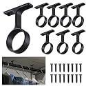 LEIFIDE 8 Pcs 1 5/16 Inch Round Closet Rod Support Bracket,Black