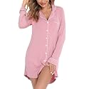 Leikar Nightgowns for Women Button Up Labor