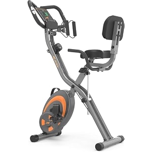leikefitness folding stationary bike recumbent exercise bike warm resistance bands-pulse sensor-lcd monitor and easy to assemble indoor cycling bike 2280 grey