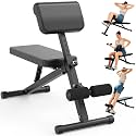 leikefitness Roman Chair Adjustable Weight Bench Foldable Workout Exercise Bench Full Body Strength Training Preacher Curls Bench