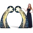 Leinuosen 2 Pcs 5 ft Starry Night Gate Cardboard Stand up Cutout Large Life Size Starry Night Party Decorations Backdrop Prom Party Photo Prop Standup for Movie Magical Events Birthday Homecomings