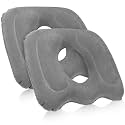 Leinuosen 2 Pcs Inflatable Seat Cushion 18.1'' x 15.7'' x4.7'' Pillow,Grey