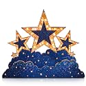 Leinuosen 4 ft Star Cloud Starry Night Party Decorations Gold Under the Stars Cardboard Stand up Cutout Life Size Prom Homecoming Party Photo Prop Stand-up for Movie Night Awards Prom Birthday Parties