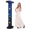 Leinuosen 5.8 ft Star Starry Night Party Decorations Tall Column Cardboard Stand-up Cutout Large Life Size Twinkle Little Star Column Stand Backdrop Photo Prop Standup Movie Night Birthday Homecoming