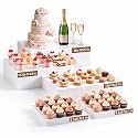 Leinuosen 5 Pcs Extra Large Buffet Risers Set Rectangle Acrylic Display Box Catering Dessert Table Riser Food Display Decorative Stand with Hollow Bottom for Catering(White)